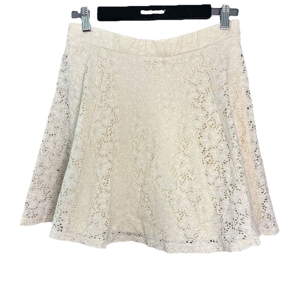 Y2K Bongo Ivory Lace Mini Skirt Large Fairy Cottage Coquette Romantic Whimsigoth - Picture 3 of 10
